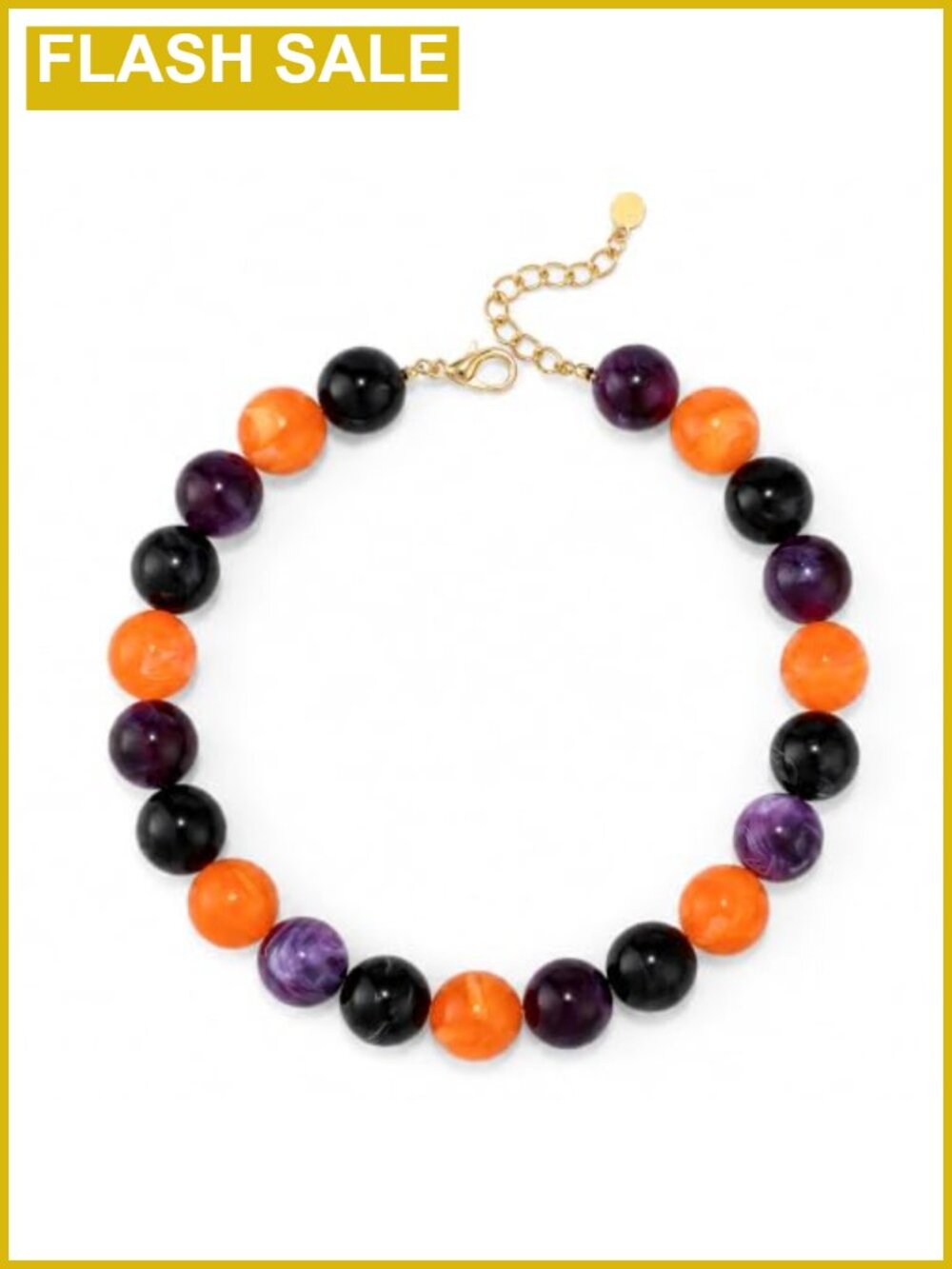 Chunky Resin Beaded Necklace Statement Collar Adjustable Lobster Clasp